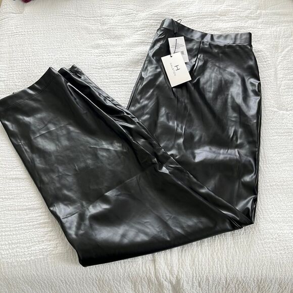Halston faux leather leggings in black NEW NWT - Picture 1 of 5